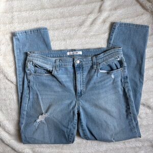 Joe's Jeans Womens Distressed Light Blue Wash Stretch Skinny Jean Size 31 x 28